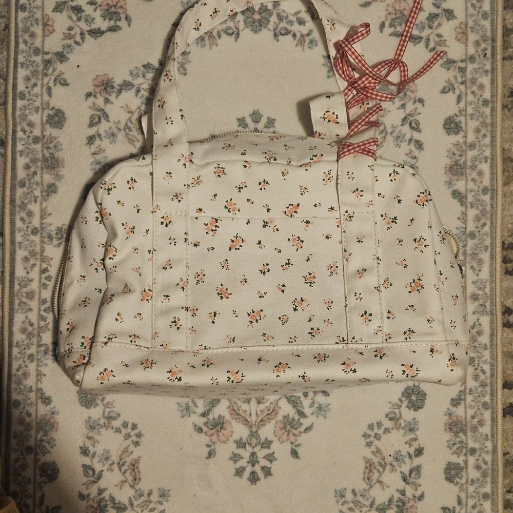 Floral White Handbag